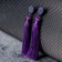 Earrings "Brushes" harmony, purple color, l brush 8.5 cm