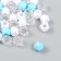 Plastic beads "Crystal polyhedron. Blue, white, transparent" set 30 g 1x1x1 cm