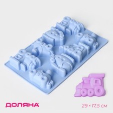 Baking uniform “Transport”, silicone, 29 × 17.5 cm, 8 cells (7.5 × 5.8 cm), color mix