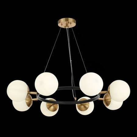 Suspended EVOLUCE lamp. Sle220403-08. Forli. 8x60 watts, E27, 75x75x18 cm, black color, brass-1
