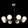 Suspended EVOLUCE lamp. Sle220403-08. Forli. 8x60 watts, E27, 75x75x18 cm, black color, brass