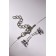Set 2 objects: earrings, pendant “on the fishing line” Drip, white color in silver, 35cm
