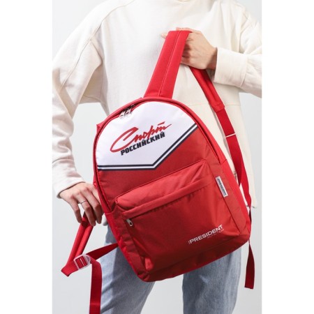 Backpack "Russian Sport" Putin Team, 29 x 13 x 44 cm, lightning department, n/pocket, red-1