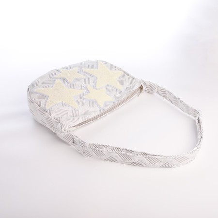 Youth bag with zipper, gray/white color-1