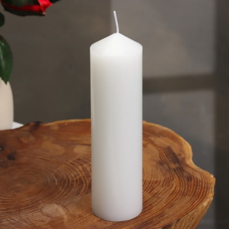Interior candle "column", white, 4x15 cm-1