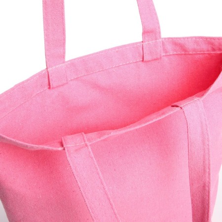 Shoper bag without fastening, from textiles, pink color-2