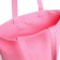 Shoper bag without fastening, from textiles, pink color