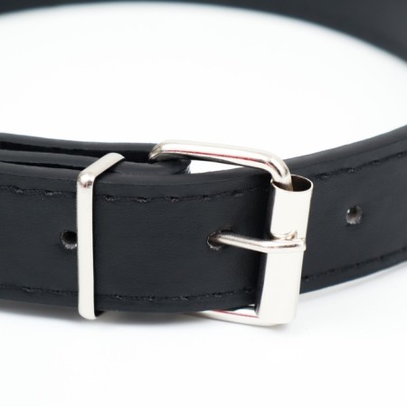 A collar made of artificial leather with a wool for engraving, 2.5 x 52 cm, Osh 35-45 cm, black-2
