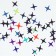 Sequins for the decor "Star Night", holographic, black color