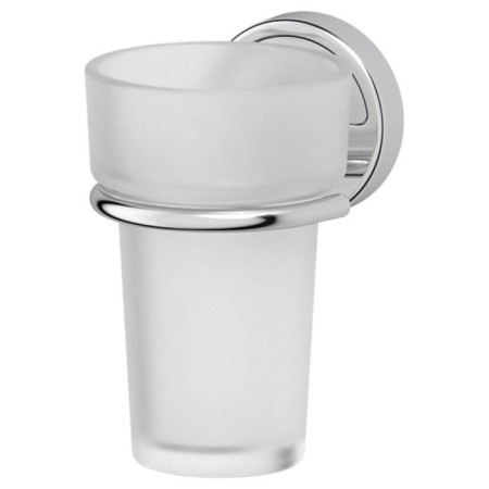 Holder with a glass, matte crystal, chrome, fbs