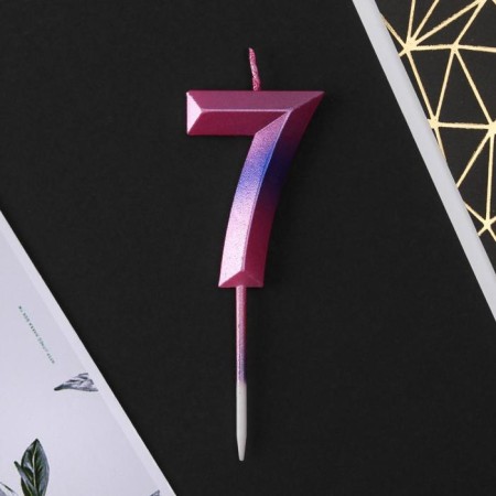 Candle for the cake, the number "7".-2