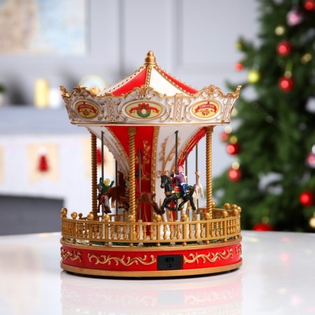 LED figure "Red carousel" 23 × 28 × 23 cm, polystone, USB, glow of multi-2