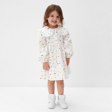 Children's dress with collar Kaftan R.34 (122-128 cm) white-1