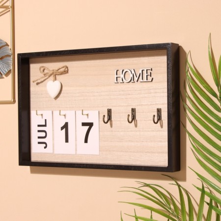 Souvenir Eternal calendar "Home", wood, 2.5x30x20 cm, col. black-1