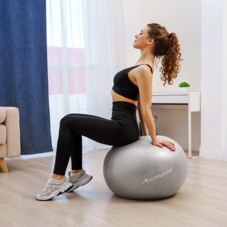 Fitball ONLYTOP, D = 75 cm, 1000 g, anti -wings, color gray-3