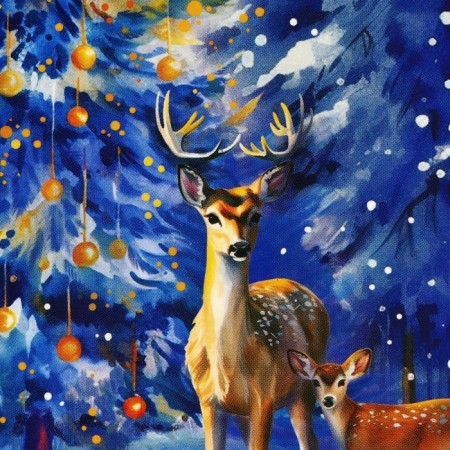 New Year. Package New Year's laminated "Christmas tree in the night", luxury, 11.5 x 14.5 x 6.5 cm.-1