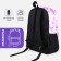 A backpack with a zipper, 3 outer pockets, lilac color