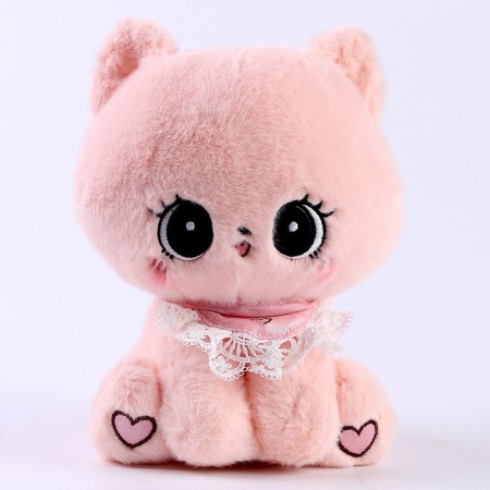Soft toy "cat", 23 cm, pink color-3