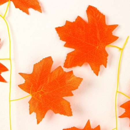 Decor "Girland from the leaves" Length: 2.4 m, width: 26 cm, red color-5