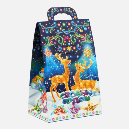 New Year. Gift box New Year's handbag mini "Neon. Installation" 140 x 100 x 223 cm.-1