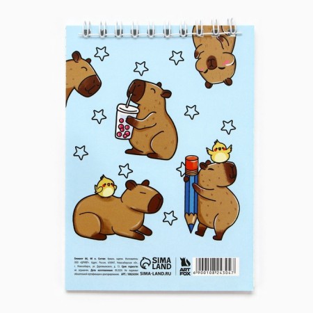 Notepad A6, 40 liters on the crest, the soft cover of Kapibara-3