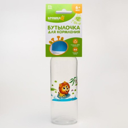 A bottle for feeding "Funny Animals", a classic throat, 250 ml., 3 months, MIX colors-10