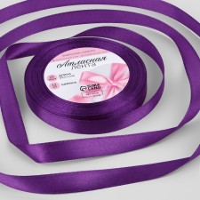 Satin tape, 12 mm × 23 ± 1 m, purple color No. 34