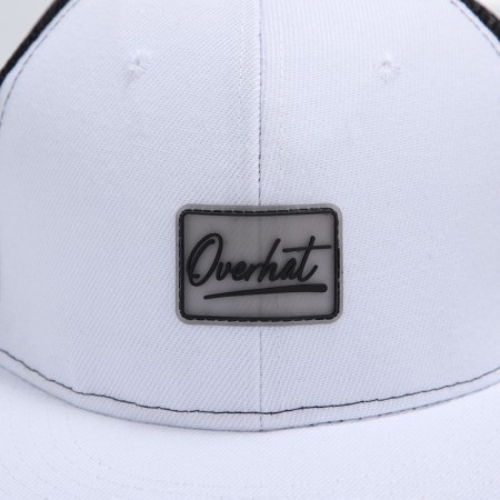 Men's cap with a straight visor Overhat, white color, mesh, rr 56-6