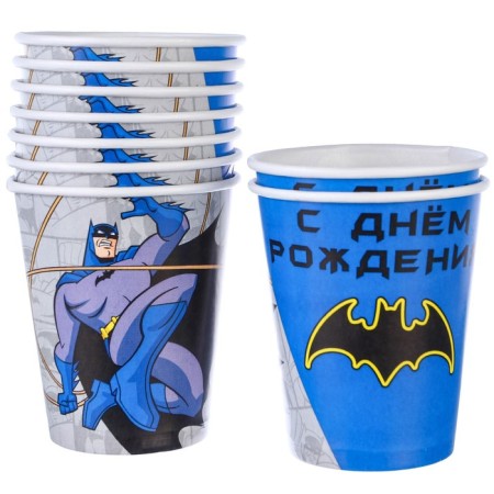A set of paper utensils, for 6 people "Happy Birthday", superheroes-5