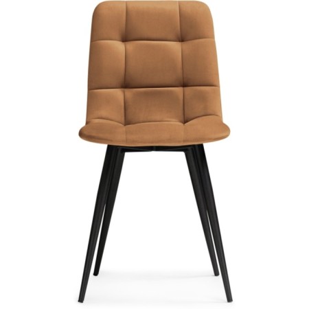 Stool on a metal frame chilli metal/velor, black/brick 44x50x85 cm-1