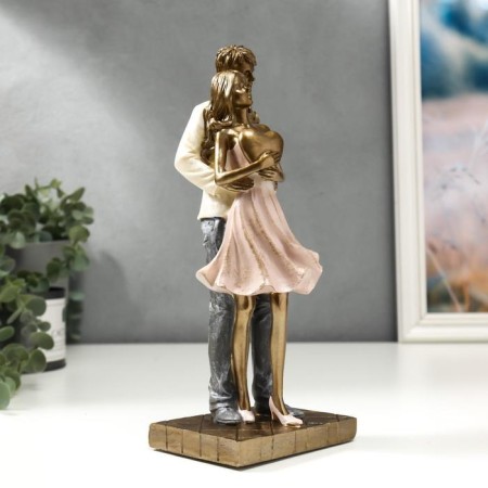 Souvenir Polystone "The in love pair with the heart - hugs" 25.5x8.5x11 cm-2