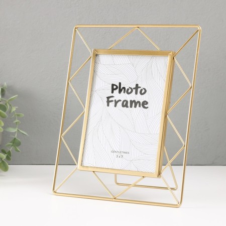 Photo frame Metal in 1 photo 13x18 cm "Loft. Triangles" gold 20.5x1x25 cm-1