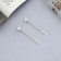 Invisible hair "Vivien" (set 2 pcs) stones shine rhombus, 5 cm, silver