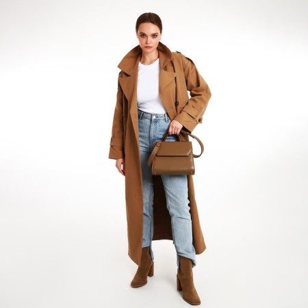 Women's bag Textura, messenger, medium size, brown color-1