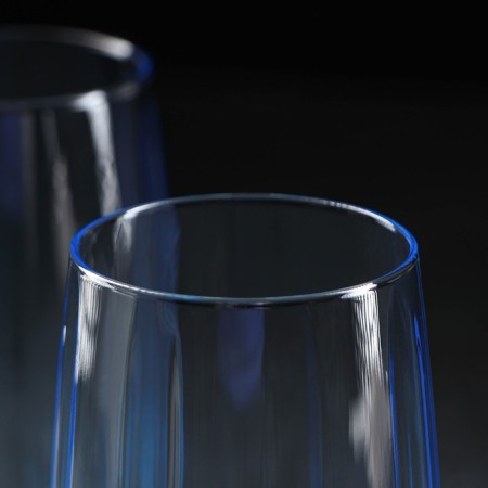 Set of glass glasses Linka, 500 ml, 3 pcs, turquoise color-1