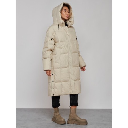 Coat insulated winter female, size 46, beige color-5