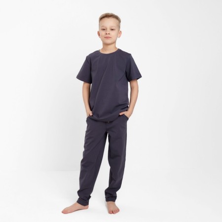 Pajamas for a boy (T -shirt, trousers) minku graphite color, height 152