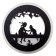 Sconces "Girl and kitten" LED 24W 3000-4000K Black 22x3.5x22 cm