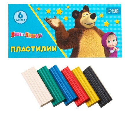 Plasticine Masha and the bear, 6 colors, 90 g-5