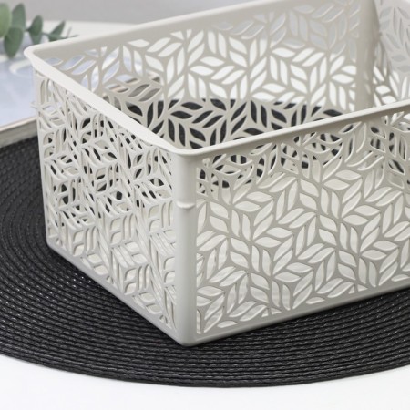 Basket for storage without lid Linden, 3.2 l, 23 × 16 × 11 cm, color light gray-1