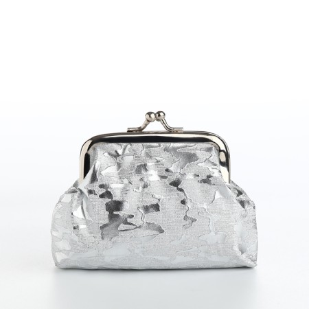Women's wallet on the farmar, silver color-1
