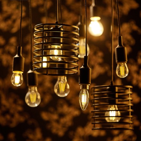 LED lamp, C37, 4 W, E14, 3000 K, 220 V, transparent