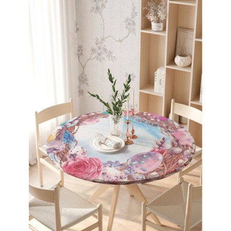 The tablecloth "Easter wreath", round, oxford, elastic band, size 140x140 cm, diameter 105-120 cm-2