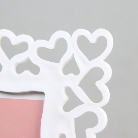 Photo frame plastic 10x15 cm "heart" white 21x16x0.9 cm-2