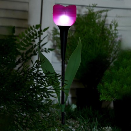 Garden lamp on the solar battery "Tulip", 6 × 38 × 6 cm, 1 LED, glow white-1