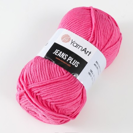 Yarn "Jeans Plus" 55% cotton, 45% acrylic 160m/100g (42 raspberry)-1