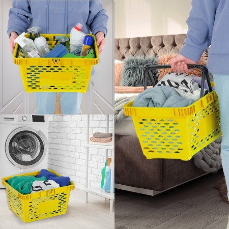 Basket plastic basket, 20 l, 2 plastic handles, yellow color-2