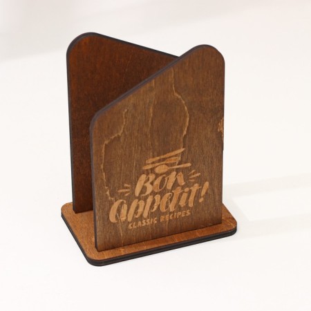 Wooden napkin "Bon appetit!" 12x8x15.6 cm, brown color-2