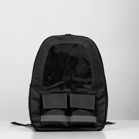 A backpack for carrying animals with a viewing window, black-1