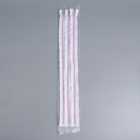 Lightning "Spiral", No. 5, detachable, automatic lock, 50 cm, white/pink color-2